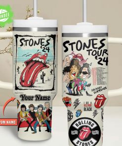 The Rolling Stones Custom Music Stanley Quencher 40oz Stainless Steel Tumbler With Handle