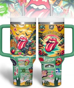 The Rolling Stones Music Custom Stanley Quencher 40oz Stainless Steel Tumbler