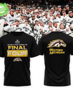 The Western Michigan Broncos 2025 NCAA Men’s Ice Hockey Tournament Final Four Black T-Shirt – Hockey Final Four Fans Gear