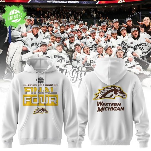 The Western Michigan Broncos 2025 NCAA Men’s Ice Hockey Tournament Final Four White Hoodie – Official NCAA Apparel