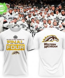 The Western Michigan Broncos 2025 NCAA Men’s Ice Hockey Tournament Final Four White T-Shirt – College Hockey Fan Gear