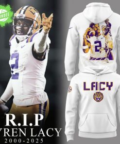 Tigers Football RIP Lacy White Hoodie – Limited Memorial Edition
