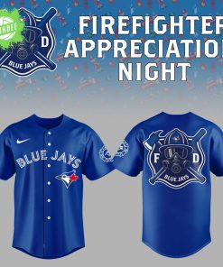 Toronto Blue Jays Firefighter Appreciation Night 2025 Blue Baseball Jersey
