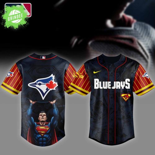 Toronto Blue Jays MLB x Superman Baseball Jersey Editions Limited 2025 – DC Comics x MLB Special Edition