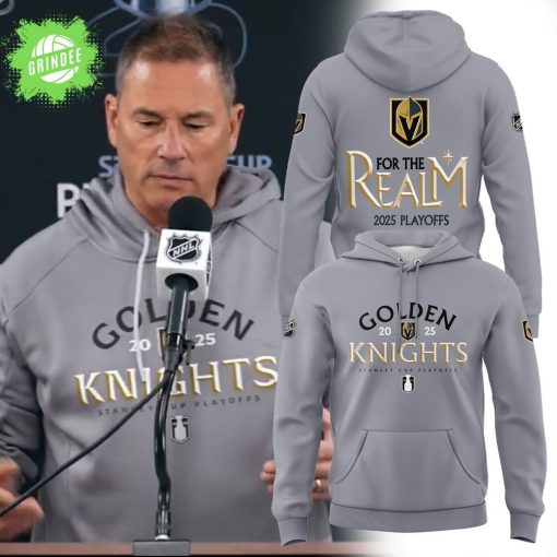 VGK Grey “For the Realm” 2025 Playoffs Special Edition Hoodie