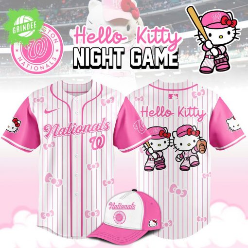 Washington Nationals MLB x Hello Kitty Night Game Limited Edition Baseball Jersey 2025 – MLB x Sanrio Collaboration
