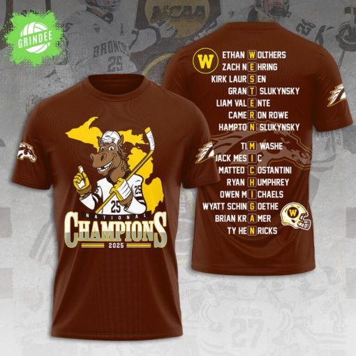 Western Michigan Broncos 3D Ice Hockey T-Shirt – Men’s Edition