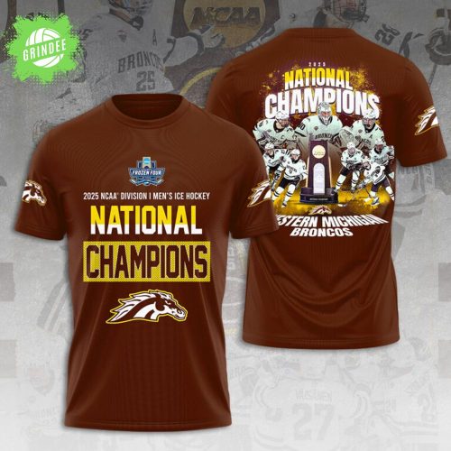 Western Michigan Broncos Men’s Ice Hockey 3D T-Shirt