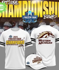 Western Michigan Broncos White T-Shirt Frozen Four Championship 2025