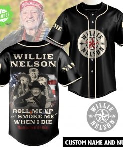 Willie Nelson “Roll Me Up and Smoke Me When I Die” Baseball Jersey