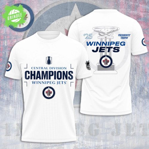 Winnipeg Jets 2025 Central Division Champions White T-Shirt