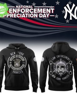Yankees x Law Enforcement Appreciation Day 2025 Black Hoodie – Classic MLB Support Edition