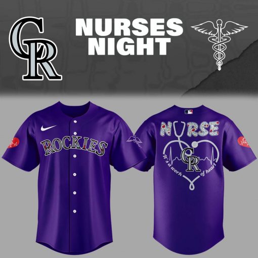 Colorado Rockies Nurses Night 2025 Blue Baseball Jersey
