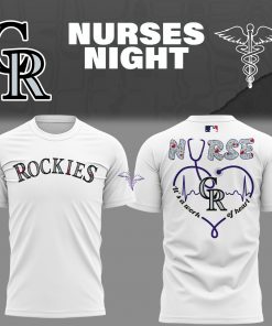 Colorado Rockies Nurses Night 2025 White T-Shirt