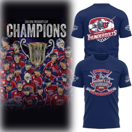Evansville Thunderbolts President’s Cup Champion 2025 T-Shirt
