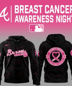 Atlanta Braves Cancer Awareness Night 2025 Black Hoodie