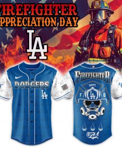 Los Angeles Dodgers Firefighter Appreciation Day Baseball Jersey Combo