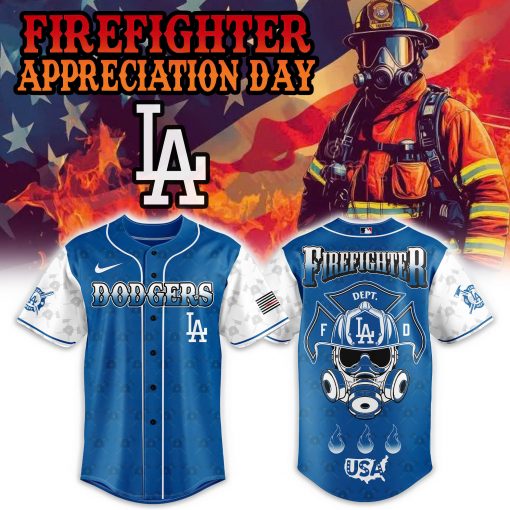 Los Angeles Dodgers Firefighter Appreciation Day Baseball Jersey Combo