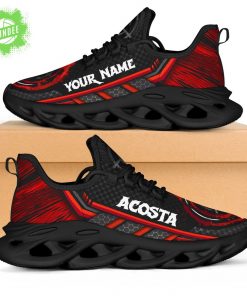 ACOSTA Red Black Blade Sneakers – Custom Personalized Running Shoes