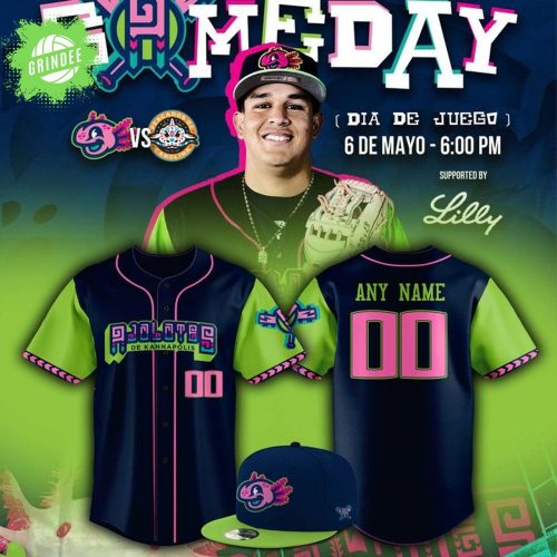 Ajolotes de Kannapolis 2025 Baseball Jersey – Copa de la Diversión Neon Edition