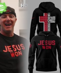Arkansas x Jesus Won 2025 “I Can Do” Black Hoodie – Motivational Christian Hoodie