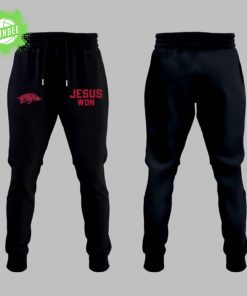 Arkansas x Jesus Won 2025 “I Can Do” Black Hoodie – Motivational Christian Hoodie