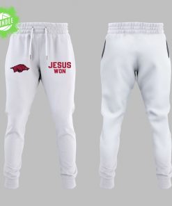 Arkansas x Jesus Won 2025 “I Can Do” White T-Shirt – Christian Motivation Tee