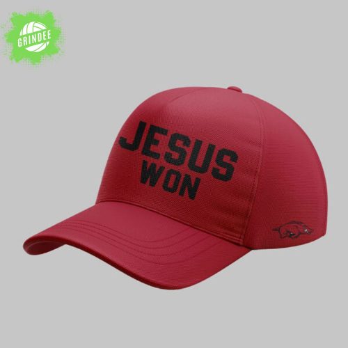 Arkansas x Jesus Won 2025 Red Hoodie – Limited Edition Christian Apparel