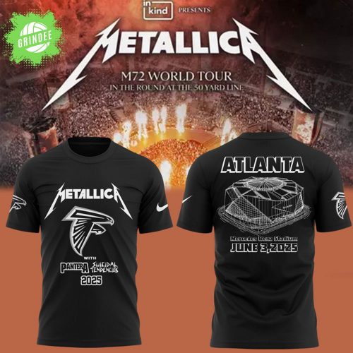 Atlanta Falcons x Metallica Tour 2025 Black T-Shirt – Concert Series Tee