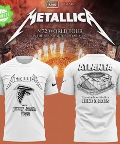 Atlanta Falcons x Metallica Tour 2025 White T-Shirt – NFL Music Crossover