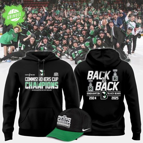Binghamton Black Bears 2025 Back To Back Hoodie – Champions Tribute