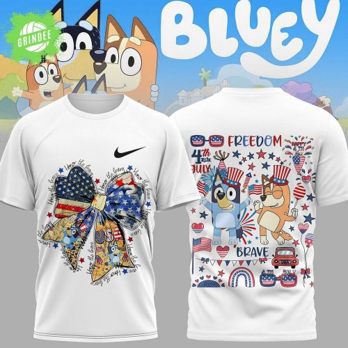 Bluey Freedom Cartoon 3D Graphic T-Shirt