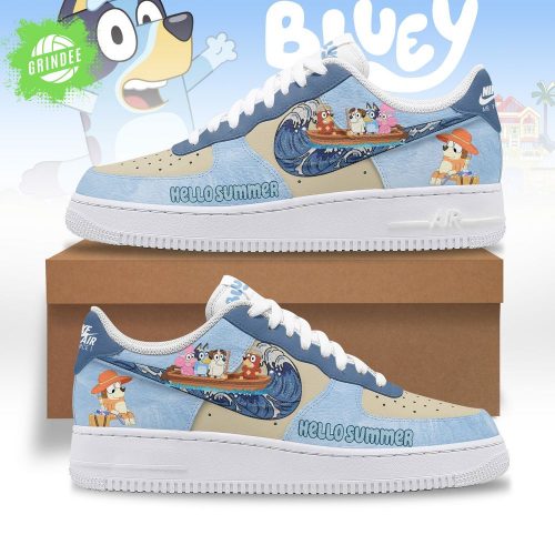 Bluey “Hello Summer” AF1 Sneakers – Cartoon Edition Shoes for Men and Women