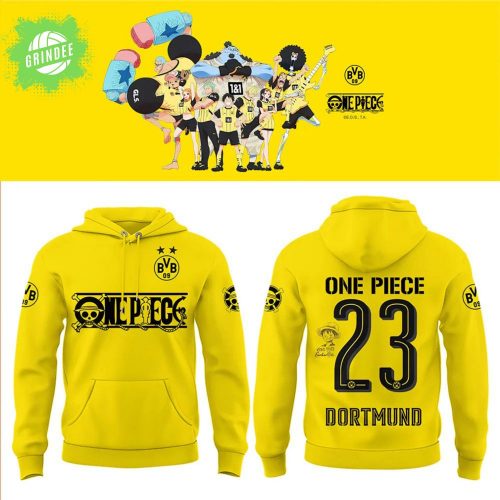 Borussia Dortmund x One Piece Yellow Hoodie – Limited Anime Soccer Edition