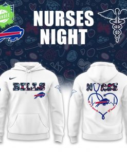 Buffalo Bills Nurses Night White Hoodie – 2025 Special Edition