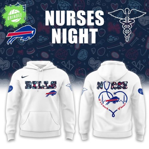 Buffalo Bills Nurses Night White Hoodie – 2025 Special Edition