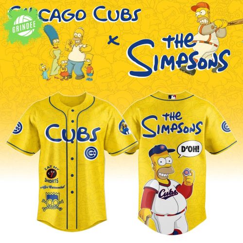 Chicago Cubs x The Simpsons “D’OH!” Baseball Jersey – Cartoon Crossover Edition