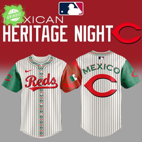 Cincinnati Reds Mexican Heritage Night Jersey – Striped Combo MLB Shirt