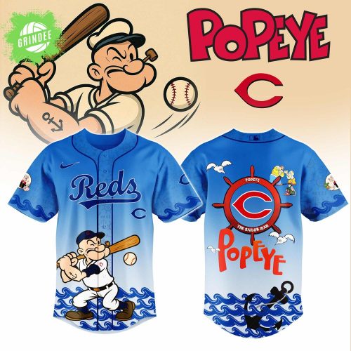 Cincinnati Reds x Popeye Jersey 2025 – MLB Comic Icon Crossover Edition