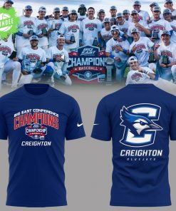 Creighton Baseball X 2025 Big East Baseball Tournament Champions  Blue Tshirt
