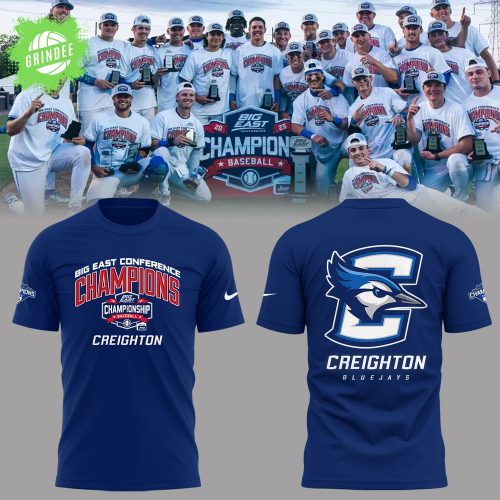 Creighton Baseball X 2025 Big East Baseball Tournament Champions  Blue Tshirt