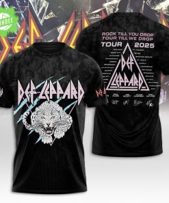 Def Leppard “Rock Till You Drop Tour” 2025 T-Shirt – Vintage Band Concert Tee