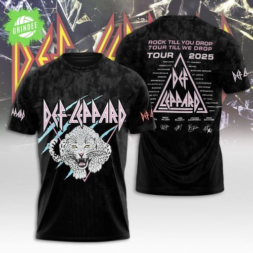Def Leppard “Rock Till You Drop Tour” 2025 T-Shirt – Vintage Band Concert Tee