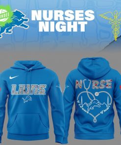 Detroit Lions Nurses Appreciation Blue Hoodie – 2025 Tribute