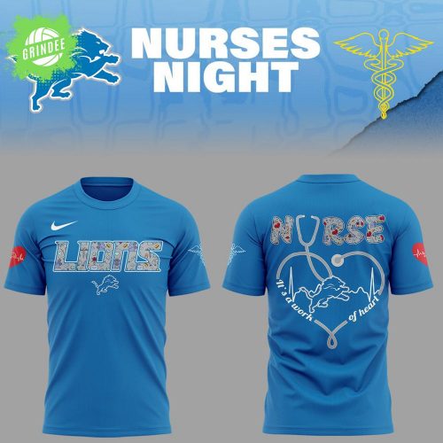 Detroit Lions Nurses Appreciation Blue T-Shirt – Special Design