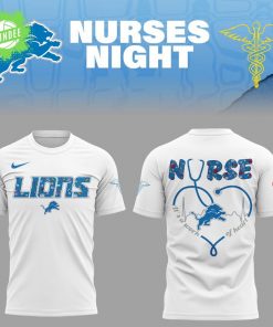 Detroit Lions Nurses Appreciation White T-Shirt – 2025 Edition