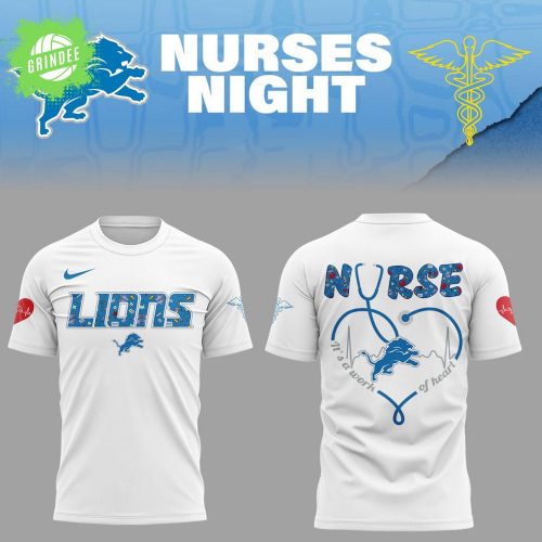 Detroit Lions Nurses Appreciation White T-Shirt – 2025 Edition
