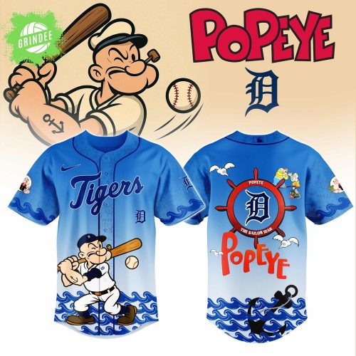 Detroit Tigers x Popeye Jersey 2025 – MLB Retro Comic Tribute Edition
