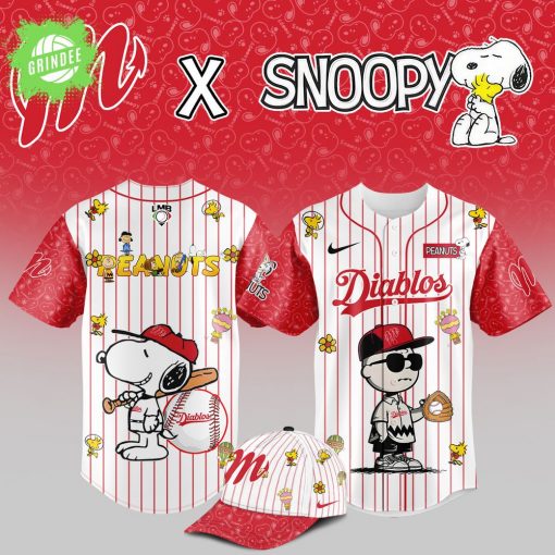 Diablos Rojos del México Snoopy Jersey & Cap – 2025 Cute Limited Set