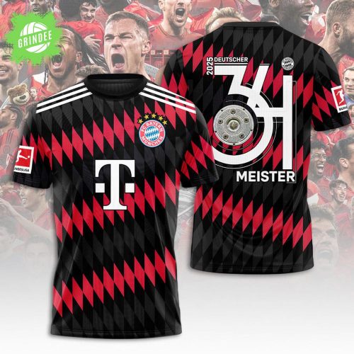 FC Bayern Munich 2025 Bundesliga Champions Shirt – 34th Deutscher Meister Black & Red